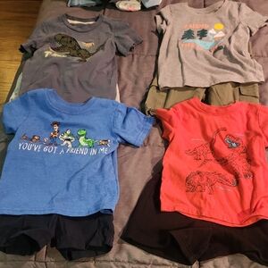 Kids 3t Shorts & Dinosaur & Toy Story Graphic Tee Bundle